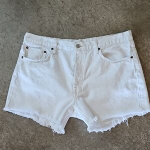 AGOLDE White Denim Button Fly Parker Long Shorts Sz 32